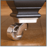 Ebony/polished chrome castor