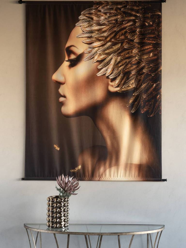 Golden Ballerina velvet wall hanging