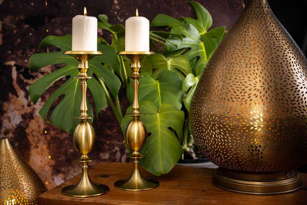Angelic pillar candle holder