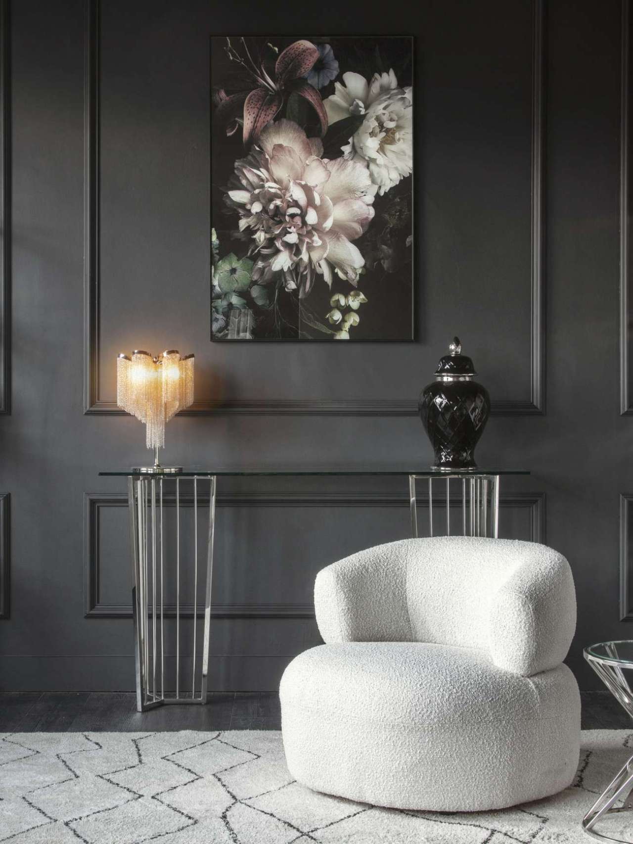 'Floral' glass wall art