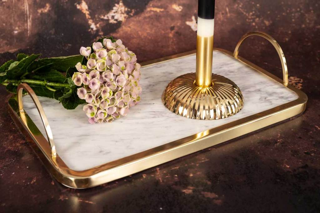 Marble rectangular tray