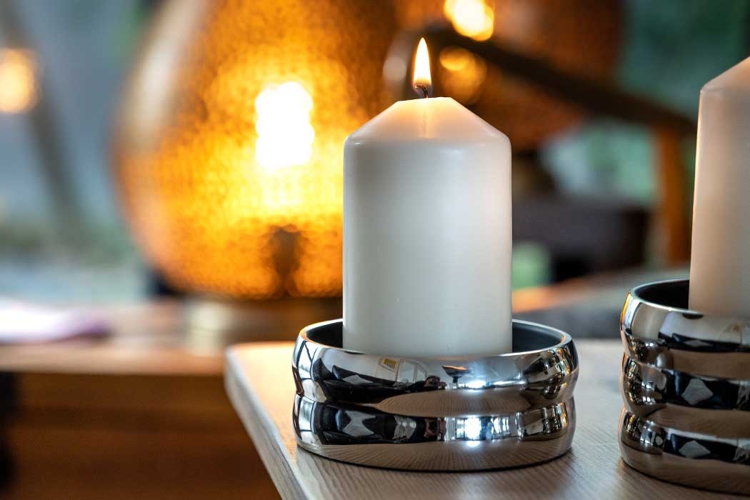 Nickel pillar candle holder (small)
