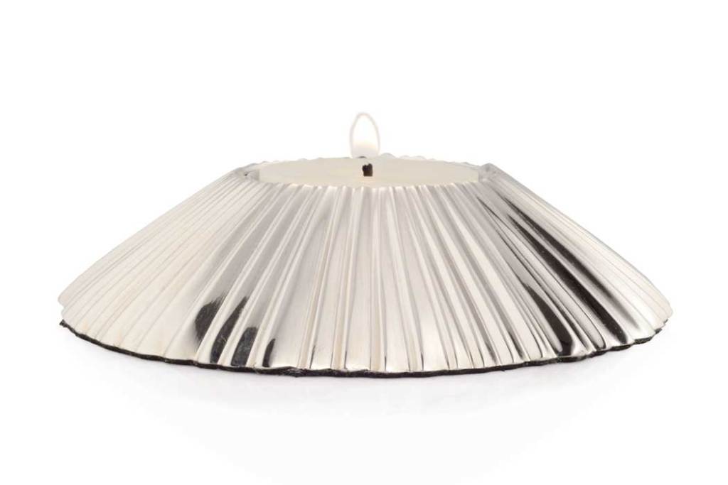 Round tapered Nickel tealight holder