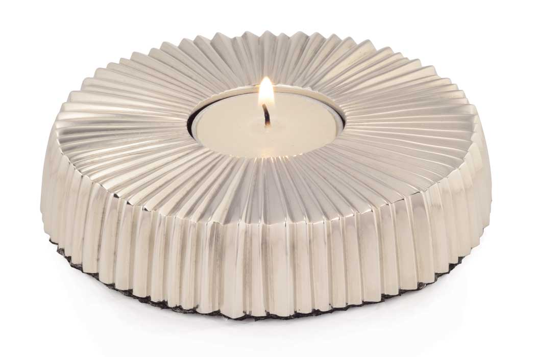 Round Nickel tealight holder