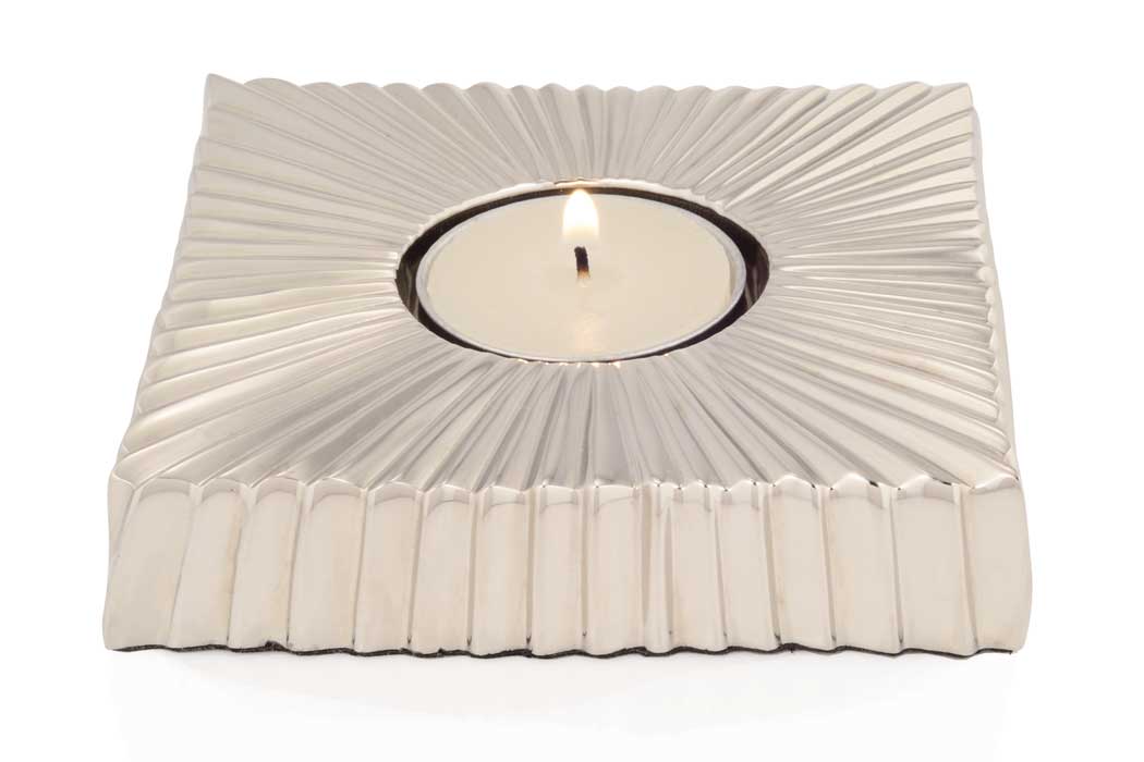 Square Nickel tealight holder