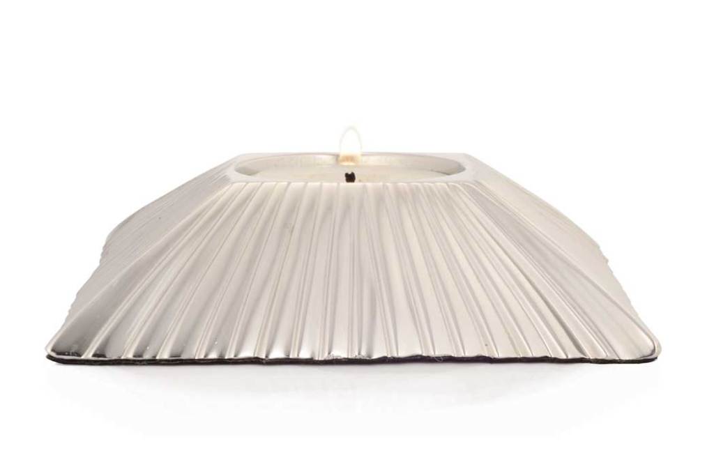 Square tapered Nickel tealight holder