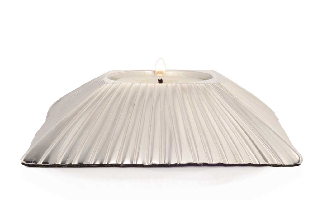 Square tapered Nickel tealight holder