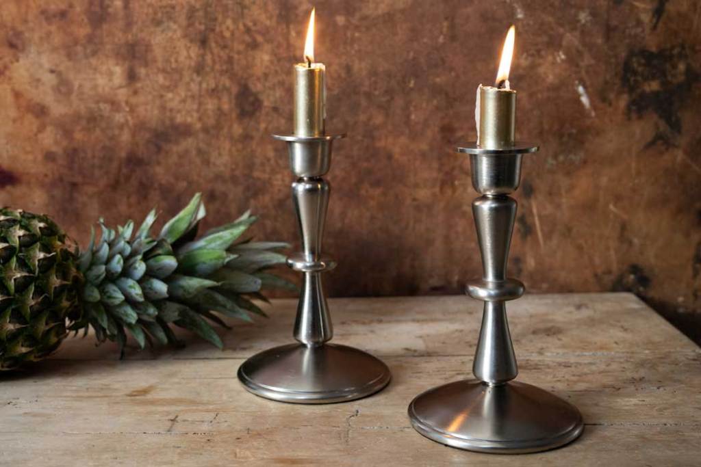 Satin Nickel candle holder