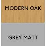 Grey Matt with Oak top & knobs
