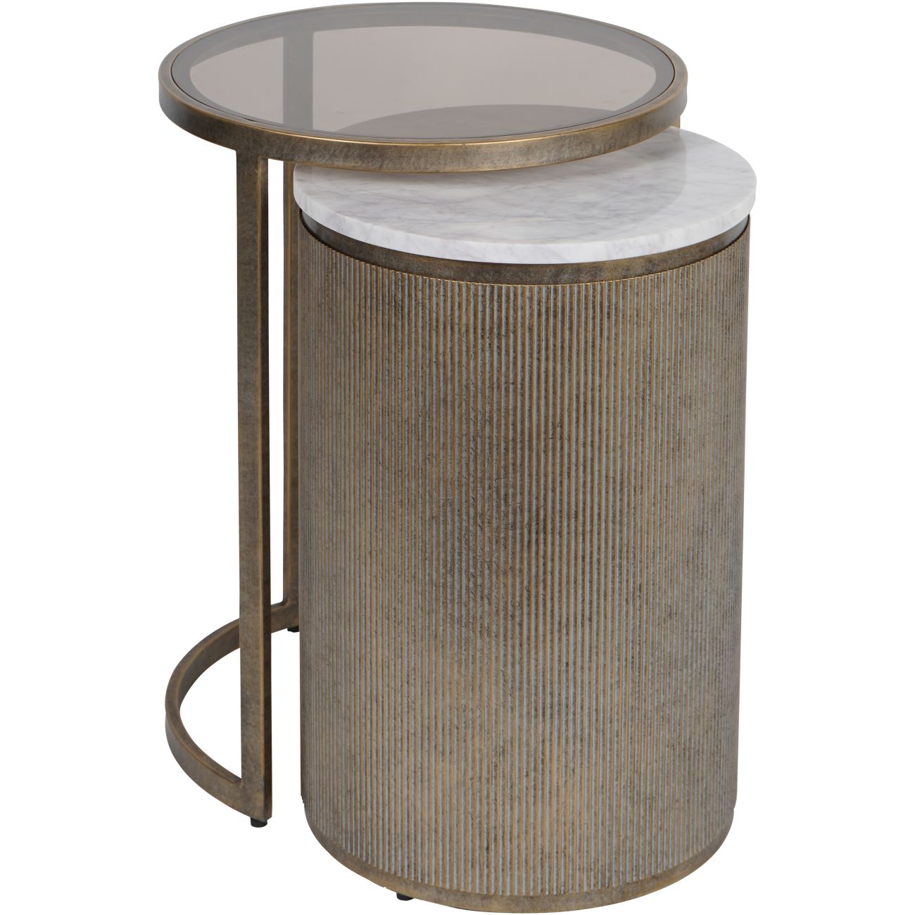 Carraway Aged Gold Set of 2 Nesting Side Tables