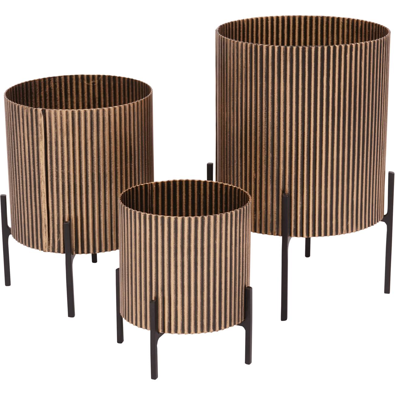 Carraway Aged Gold Set of 3 Table Planters