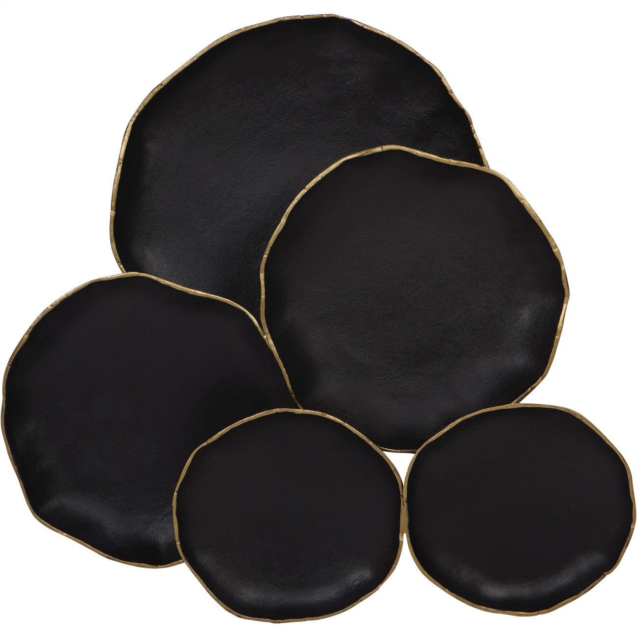 Arlow 5 Disc Black Metal Wall Art