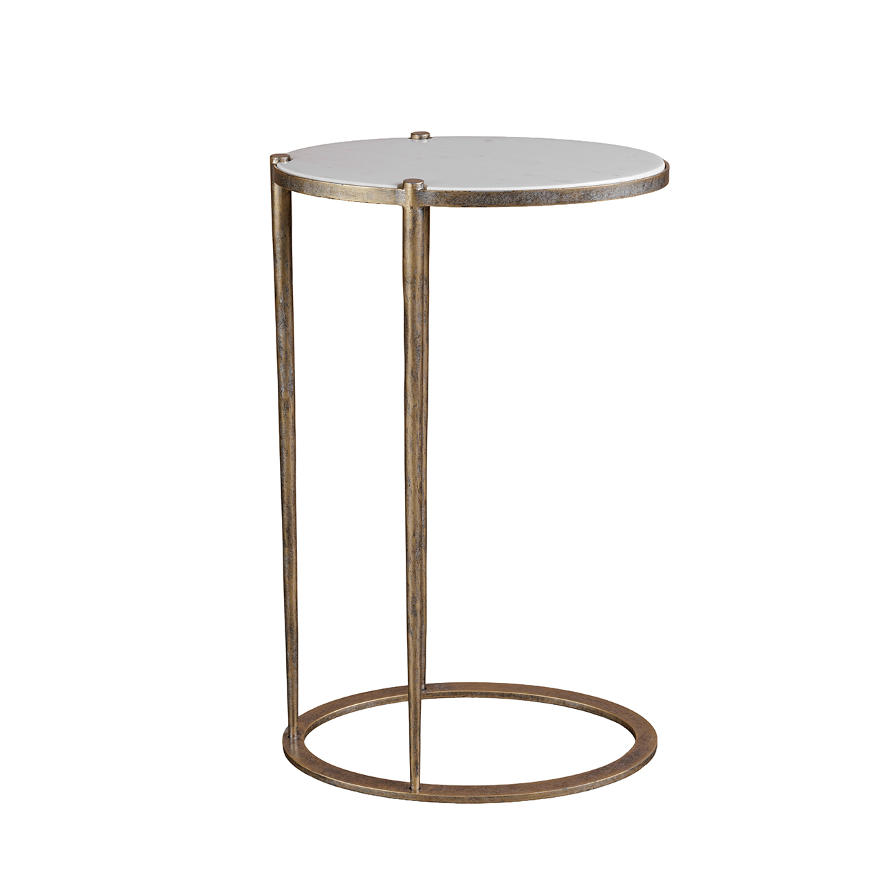 Iota Oval White Banswara Marble Accent Table