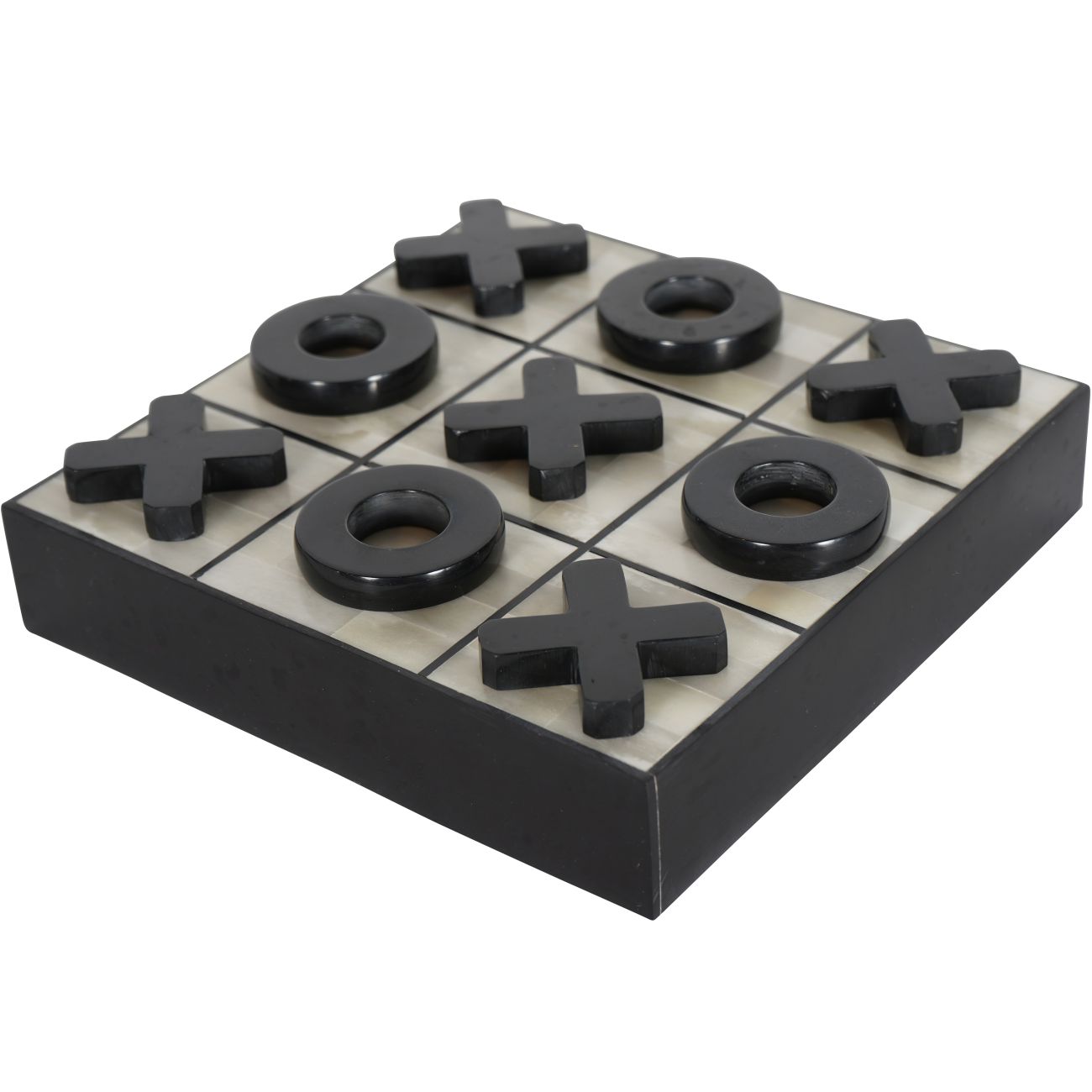 Chollerford Off White and Black Bone Inlay Noughts and Crosses