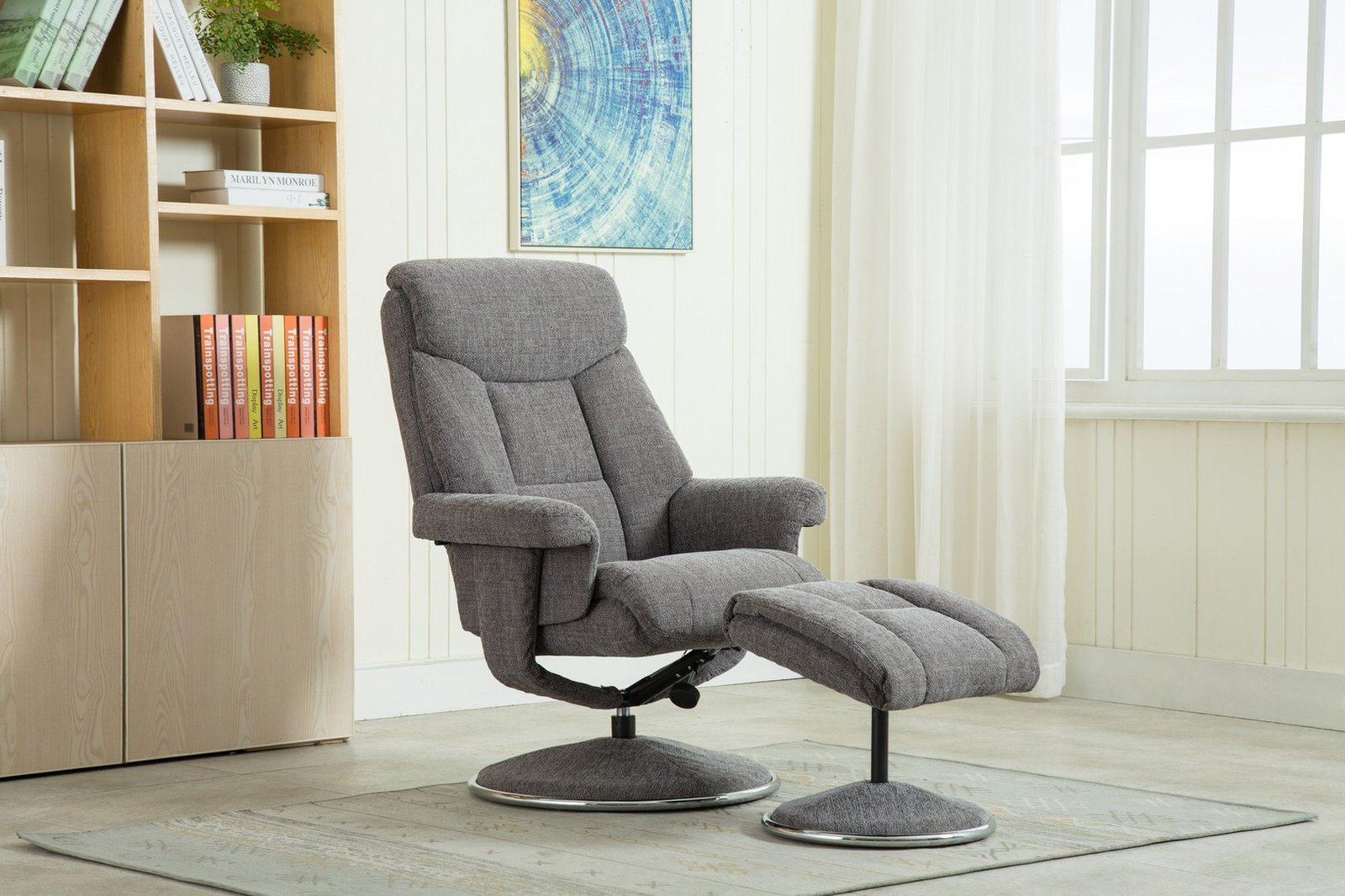 Brompton Swivel Recliner & Footstool