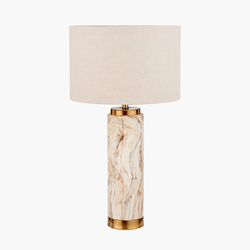 Carrara stone effect ceramic table lamp