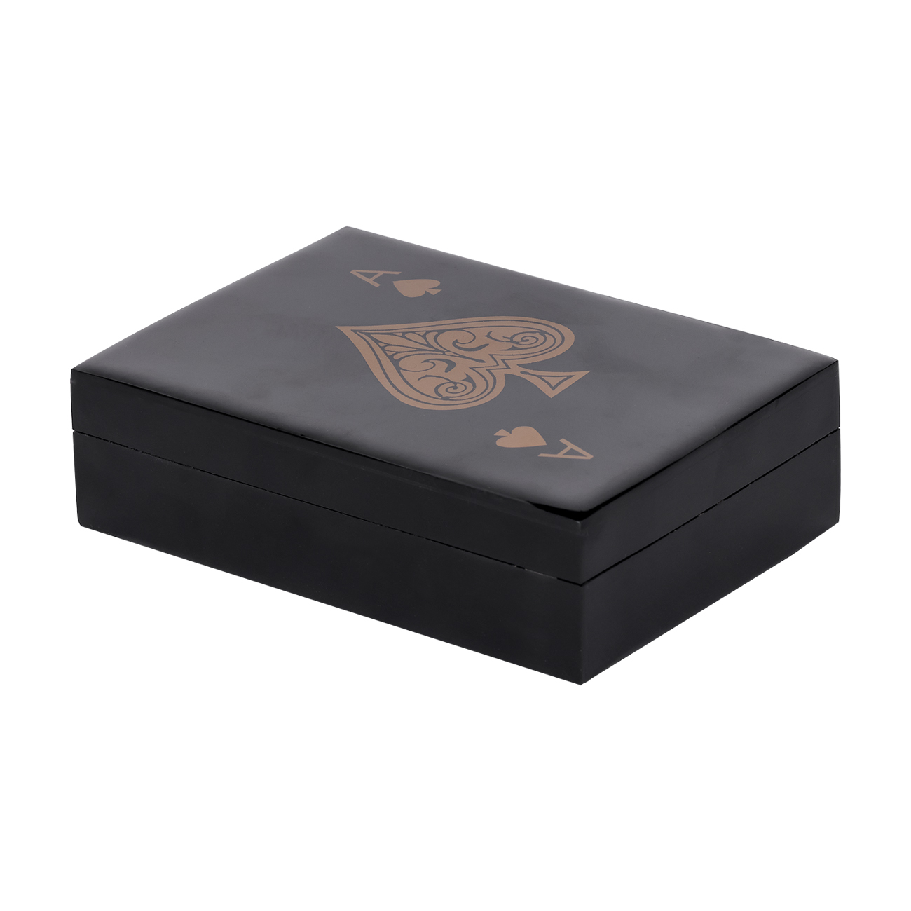 Chollerford Black &amp; Gold Inlay Card Box