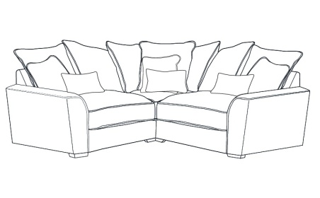 Delevigne L1, CO, R1 Pillow-Back Corner Sofa