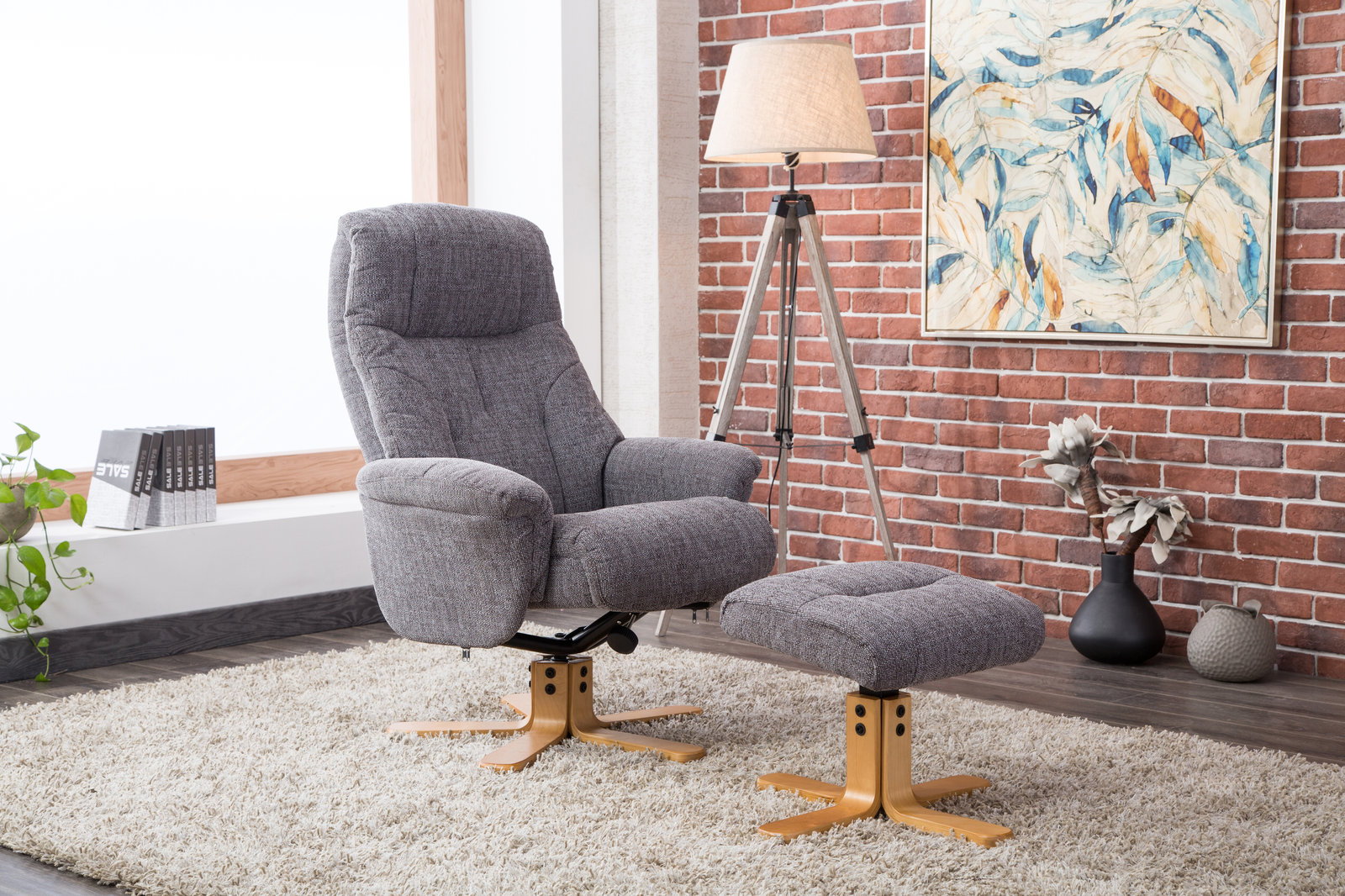 Durham Swivel Recliner & Footstool