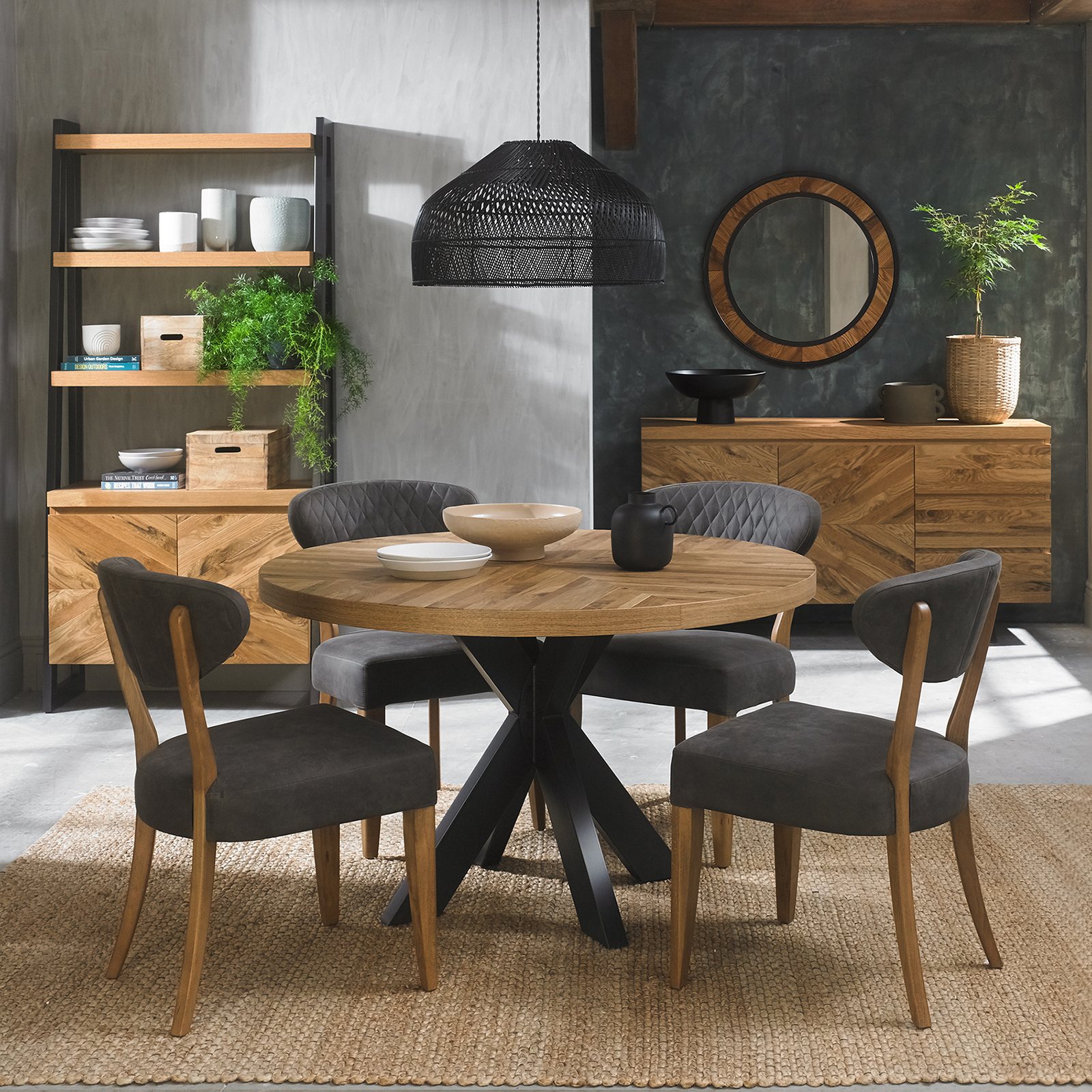 Florence Circular Dining Table with Metal Legs