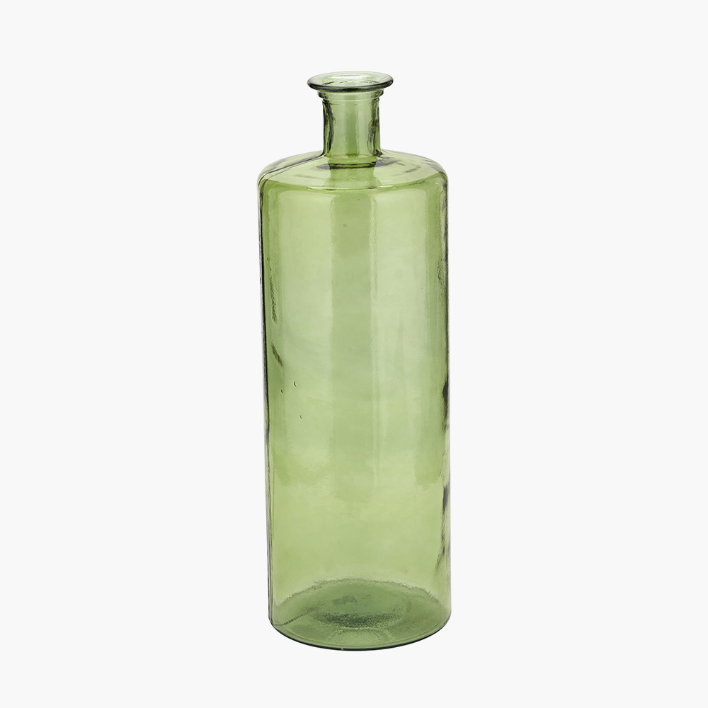 Tall forest-green bottle vase