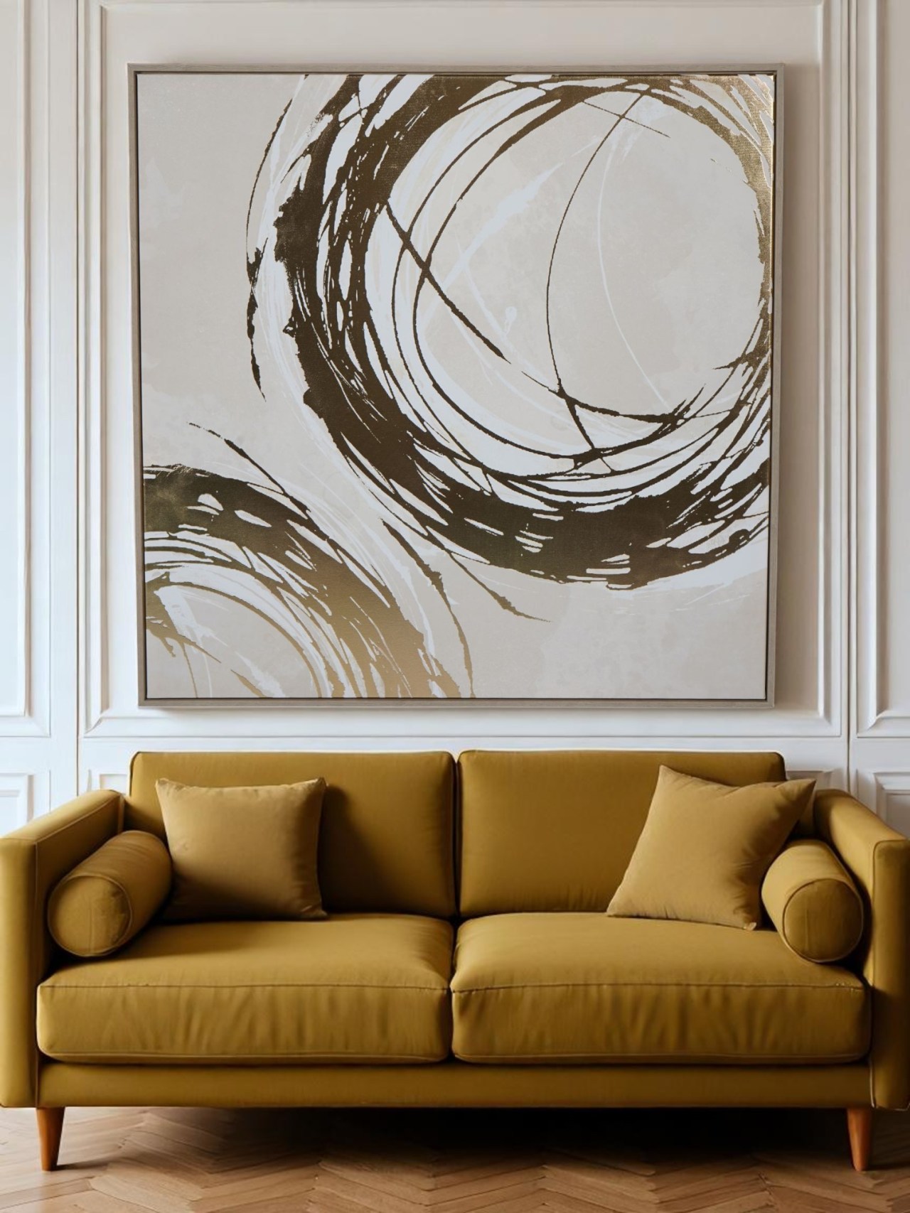Golden Foiled Circles Canvas