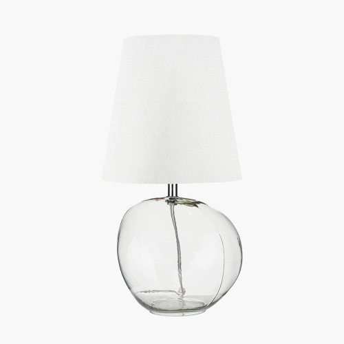 Hallie clear glass lamp with white shade