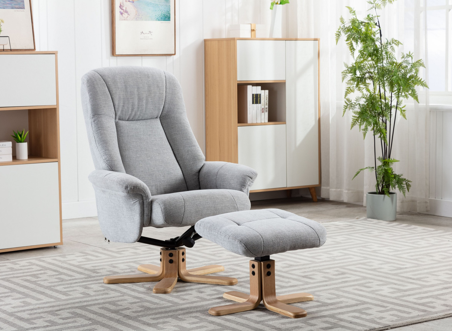 Hampton Swivel Recliner & Footstool
