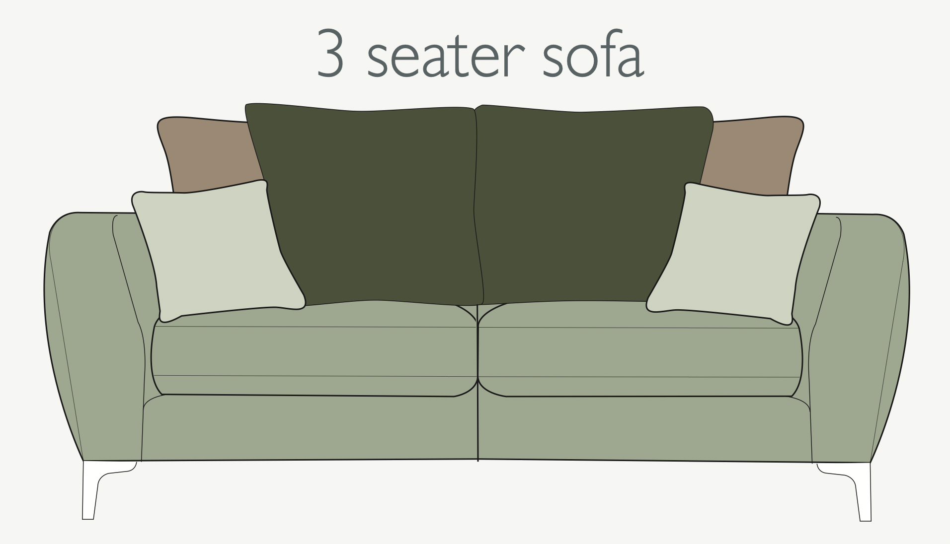 Jakarta 3 Seater Pillow Back Sofa