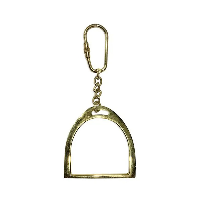 Large Gold Stirrup Key Ring
