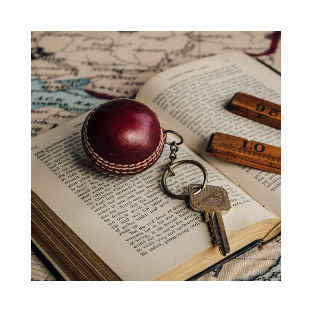 Leather Cricket Ball Keyring
