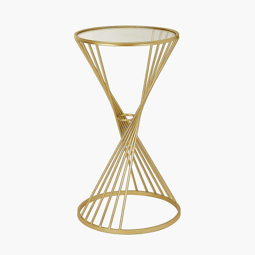 Liberty Glass and Gold Metal Large Side Table