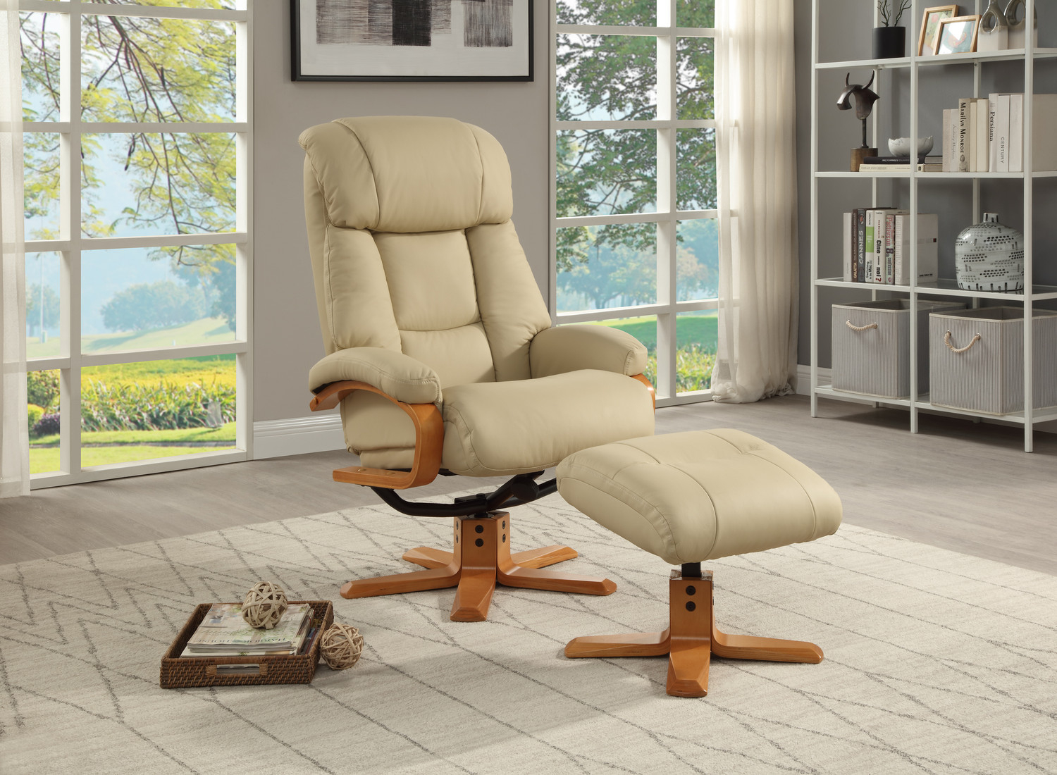 Newbury Swivel Recliner & Footstool