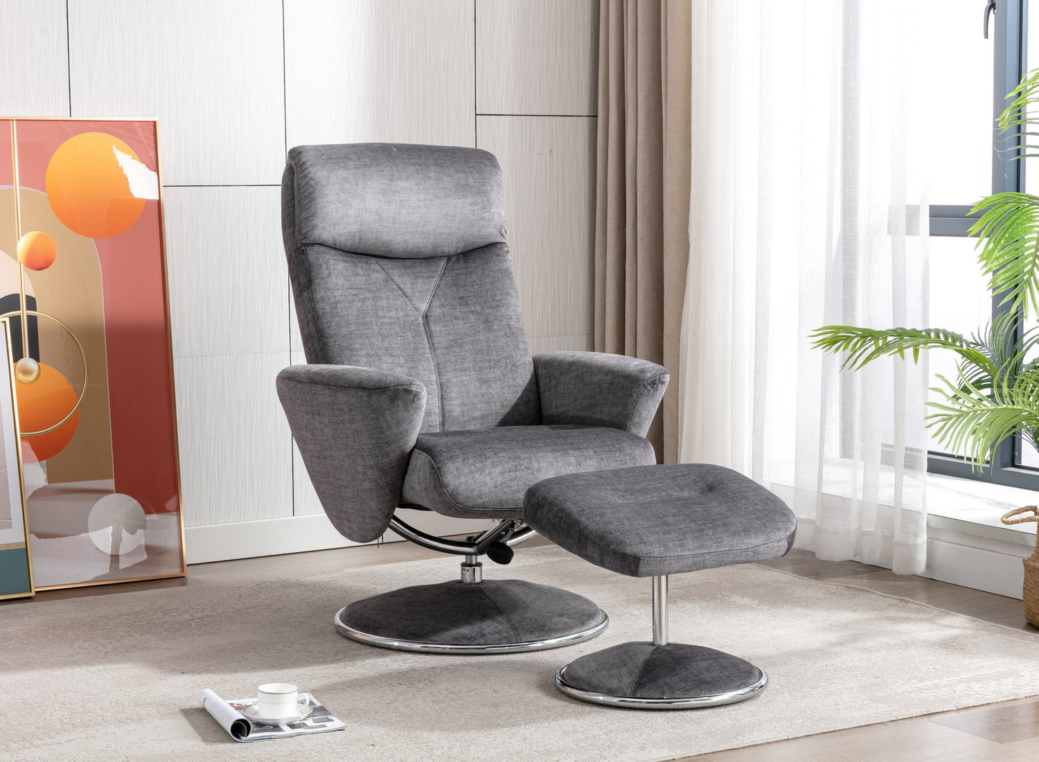 Preston Swivel Recliner & Footstool