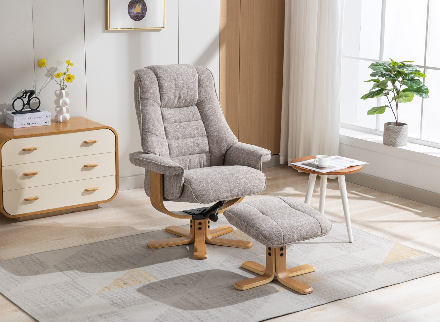 Sheffield Swivel Recliner & Footstool
