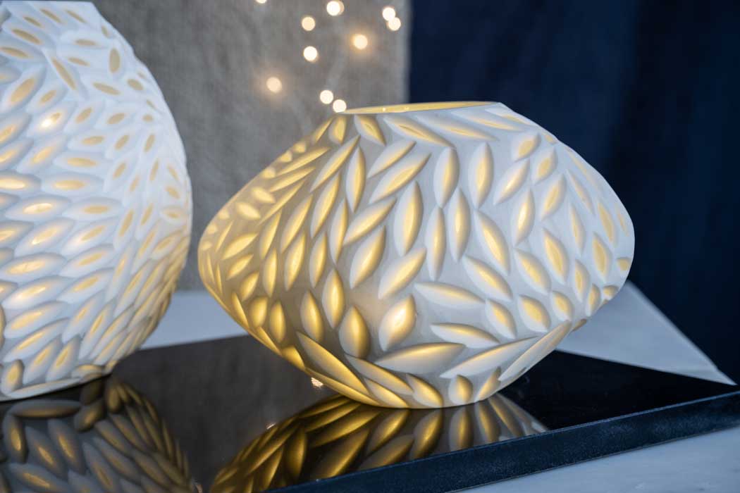 Medium Coral glass lamp